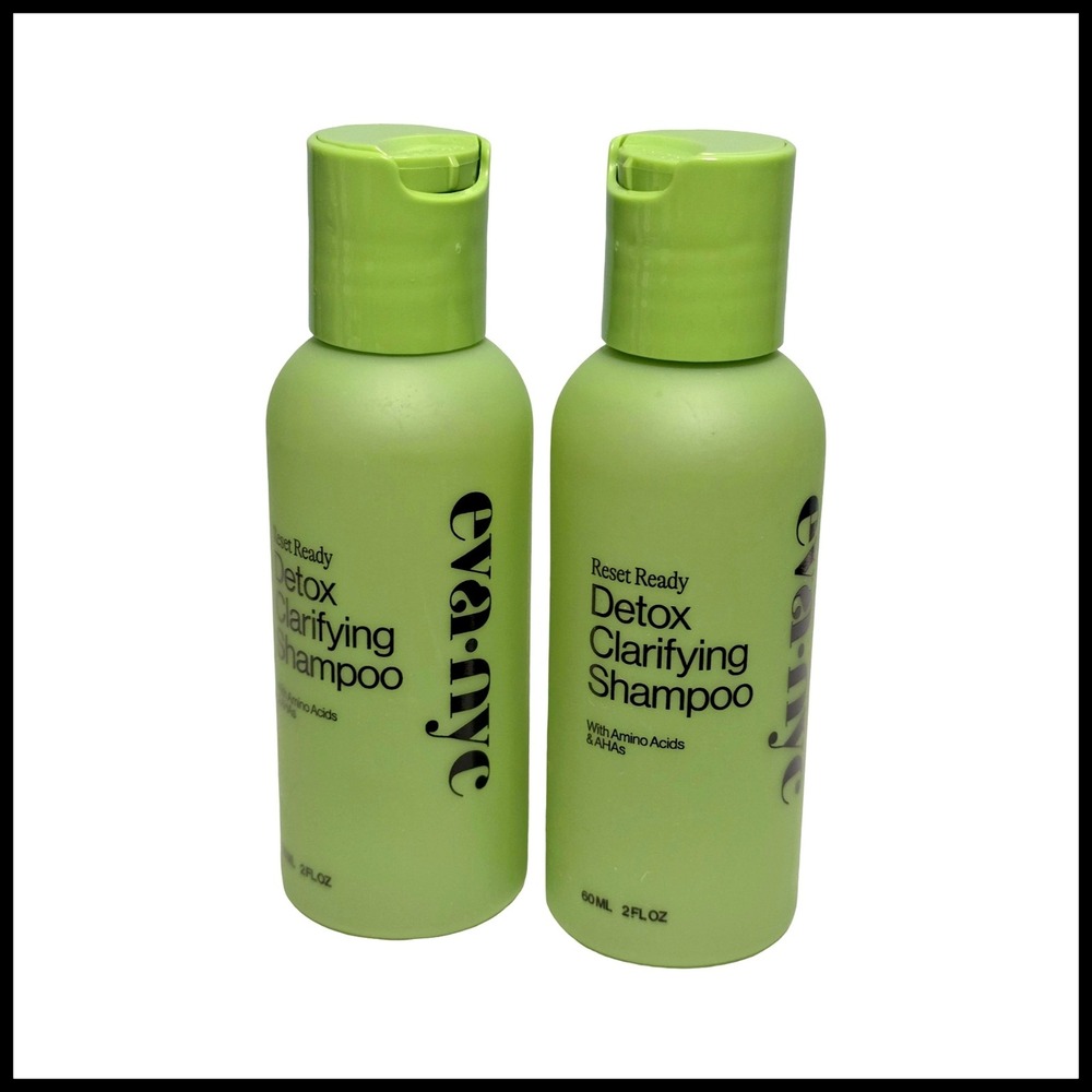 Eva NYC Reset Ready Detox Clarifying Shampoo 2oz Travel Size Set of 2
